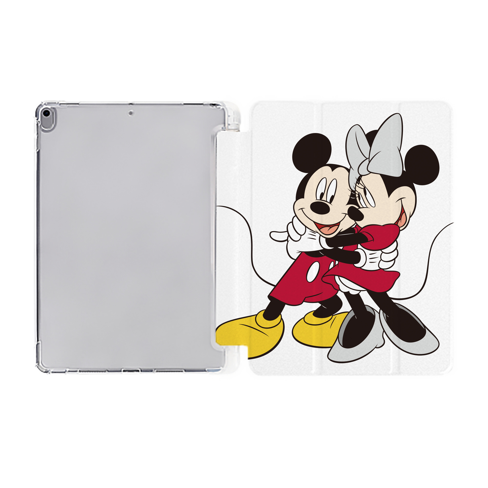 （画像用） ミッキーマウス Mickey Mouse IPad ケース ペン収納付き 三つ折りスタンド PUレザー×シリコン 対応機種9.5/10.5/10.9インチ